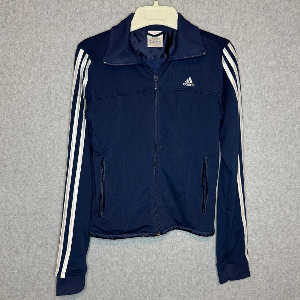 Adidas Navy Blue Triple Stripe Track‎ Jacket Women’s Size Small